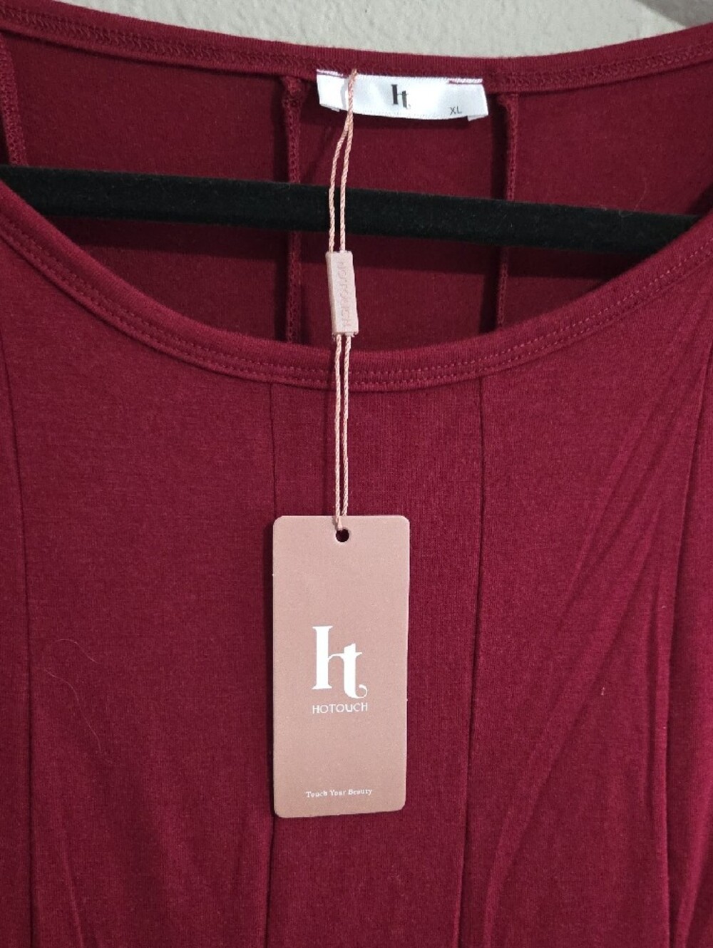 NWT Hotouch Wine Red Pleated Midi Dress (With Pockets!) - Picture 2 of 6